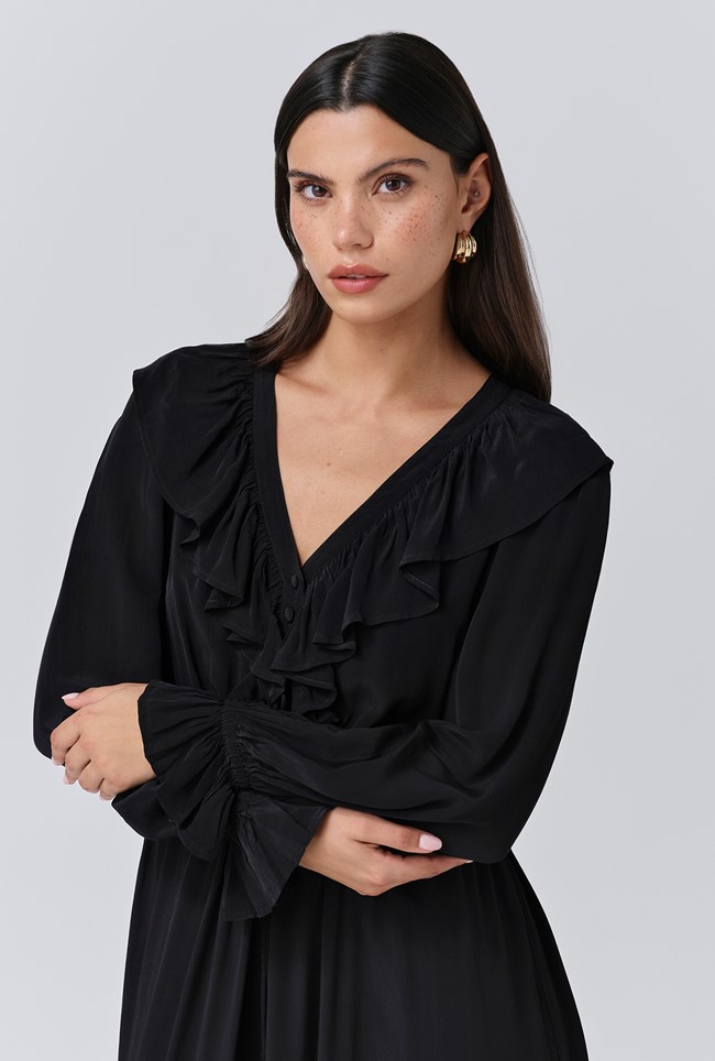 Aurora Crepe Tie Waist Midi Dress