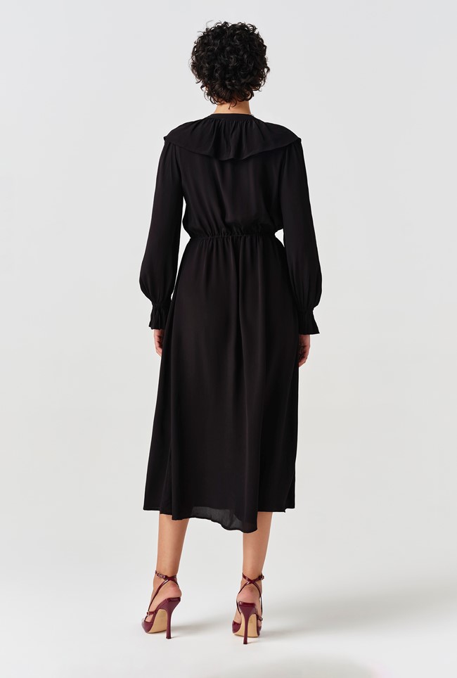 Aurora Crepe Tie Waist Midi Dress