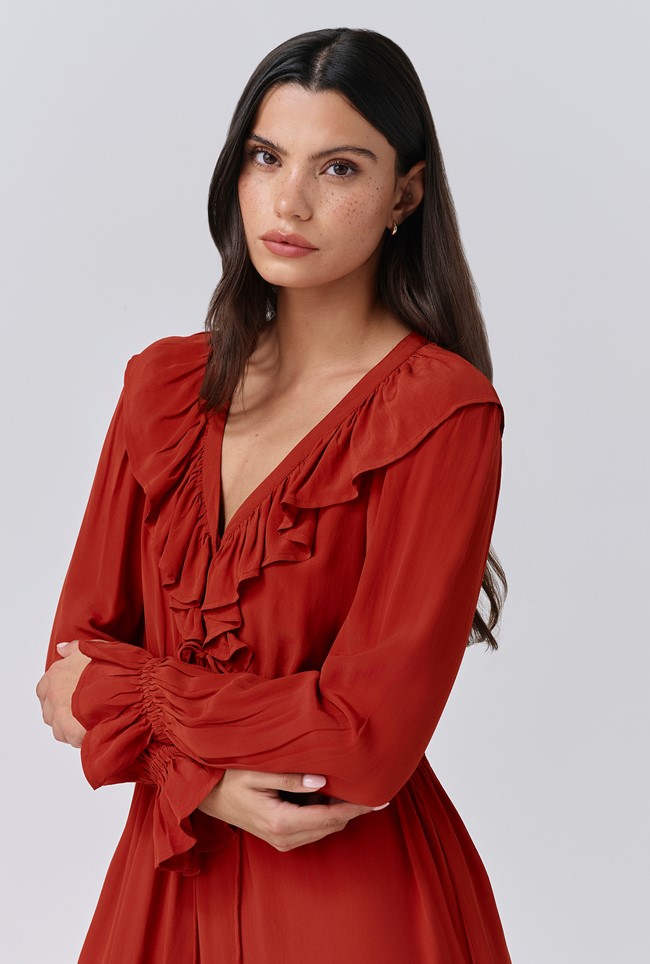 Aurora Crepe Tie Waist Midi Dress