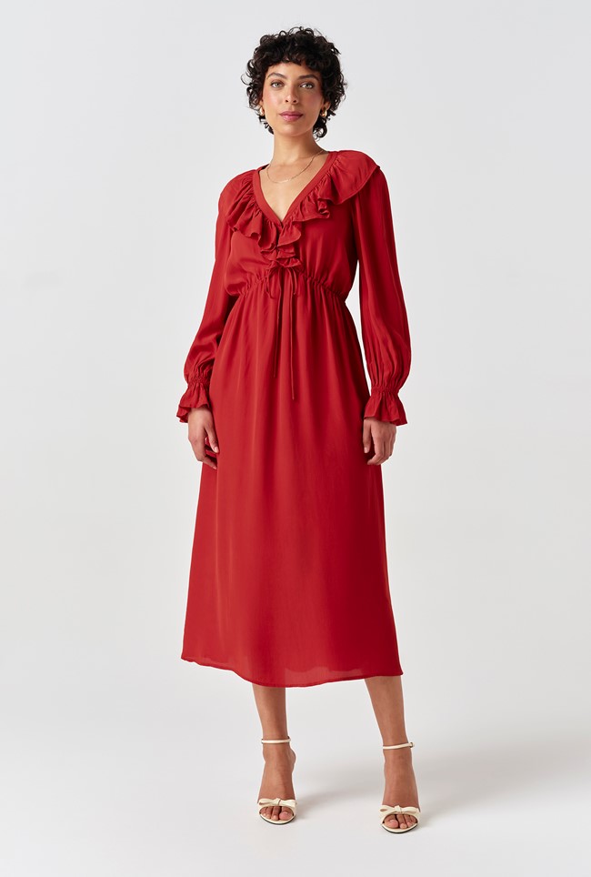 Aurora Crepe Tie Waist Midi Dress