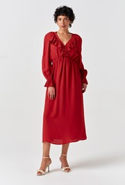 Aurora Crepe Tie Waist Midi Dress