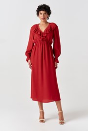 Aurora Crepe Tie Waist Midi Dress