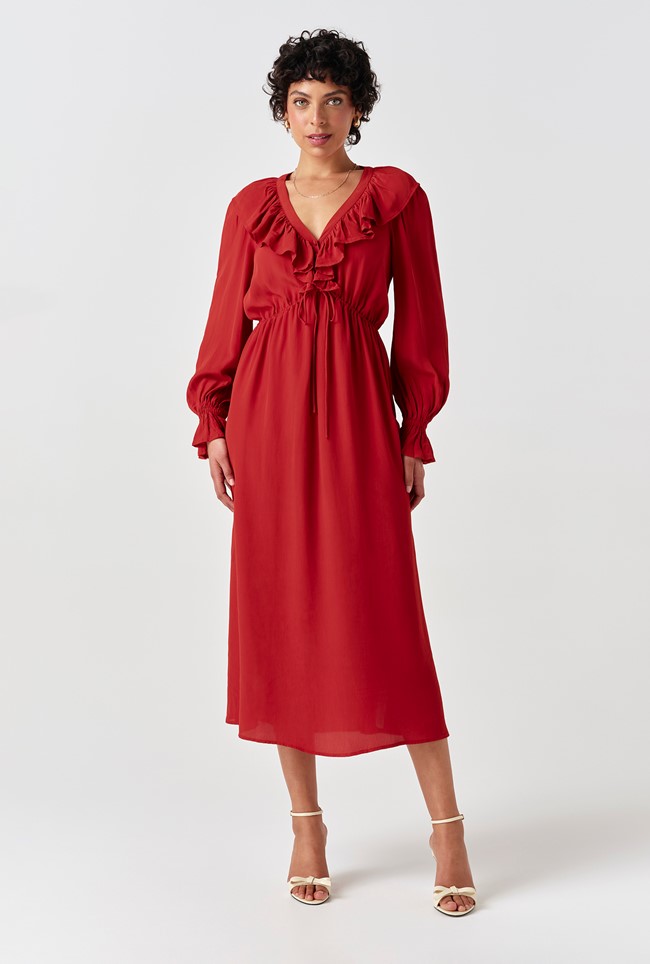 Aurora Crepe Tie Waist Midi Dress