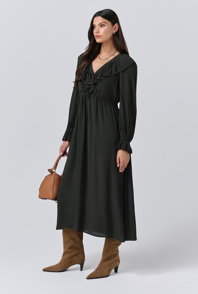 Aurora Crepe Tie Waist Midi Dress