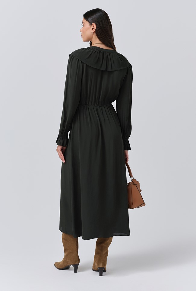 Aurora Crepe Tie Waist Midi Dress