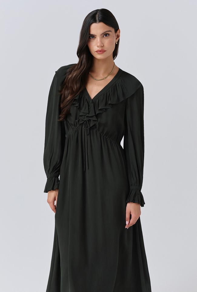 Aurora Crepe Tie Waist Midi Dress