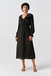 Aurora Crepe Tie Waist Midi Dress