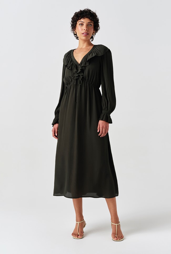 Aurora Crepe Tie Waist Midi Dress