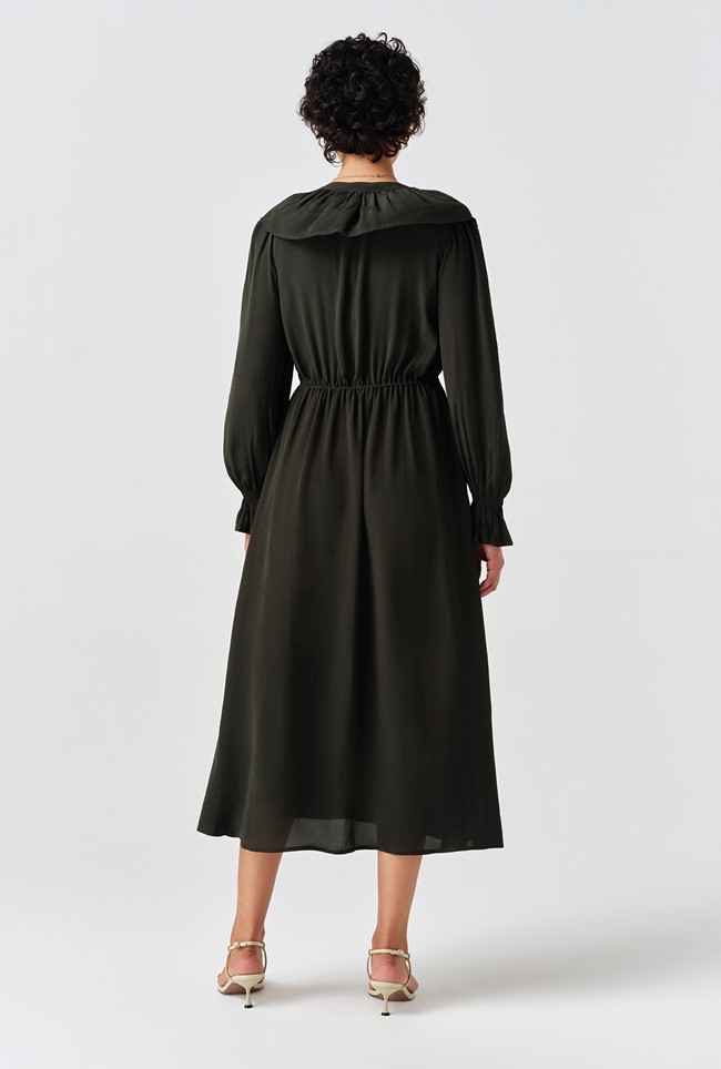 Aurora Crepe Tie Waist Midi Dress