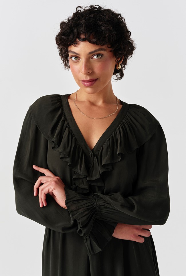 Aurora Crepe Tie Waist Midi Dress