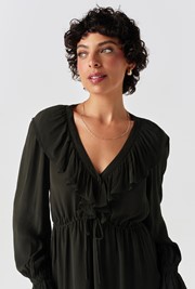 Aurora Crepe Tie Waist Midi Dress