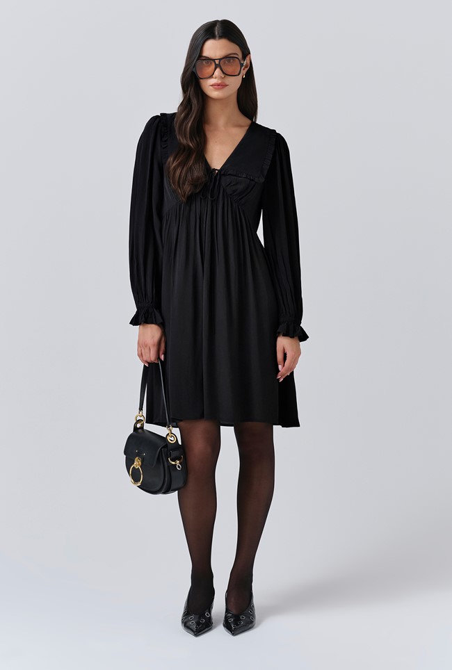 Bianca Crepe Frill Collar Short Dress