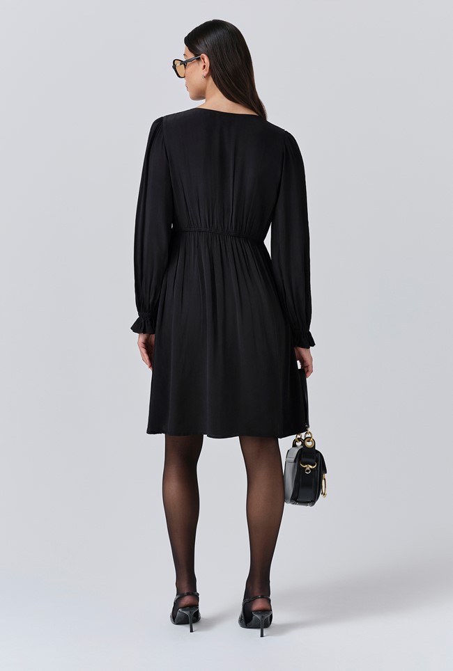 Bianca Crepe Frill Collar Short Dress