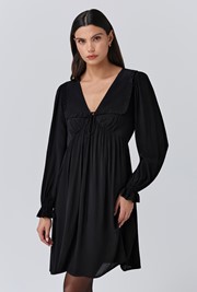Bianca Crepe Frill Collar Short Dress