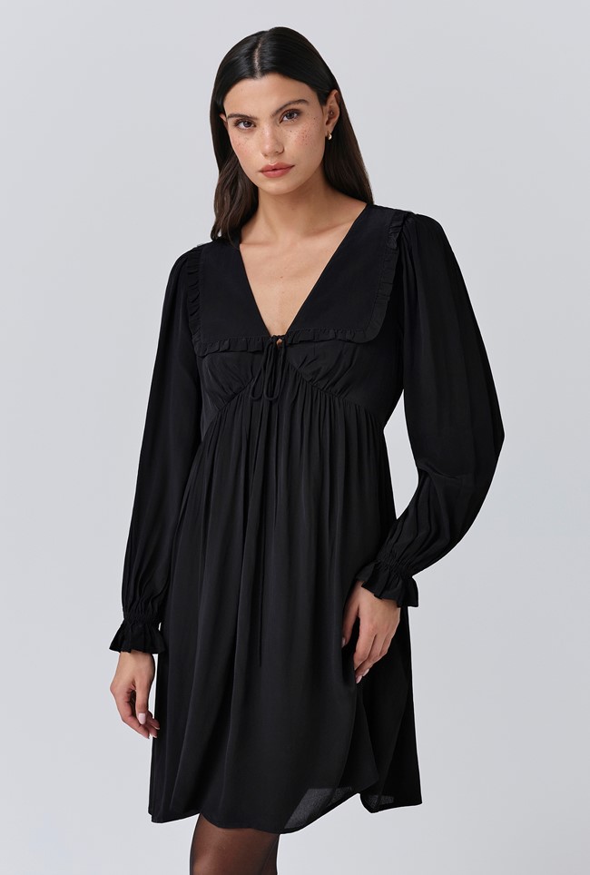 Bianca Crepe Frill Collar Short Dress