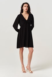 Bianca Crepe Frill Collar Short Dress