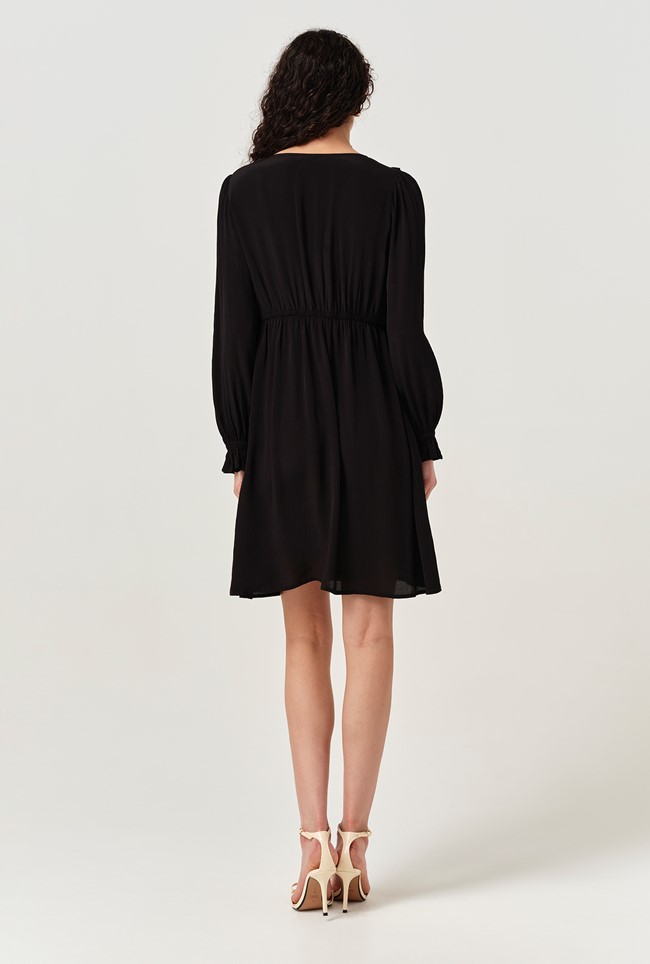 Bianca Crepe Frill Collar Short Dress