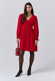 Bianca Crepe Frill Collar Short Dress