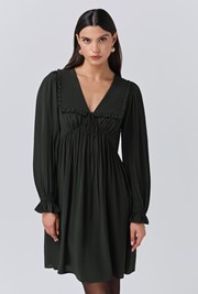 Bianca Crepe Frill Collar Short Dress