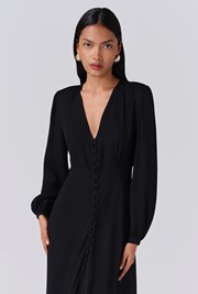 Francesca Crepe Button Through Midi Dress