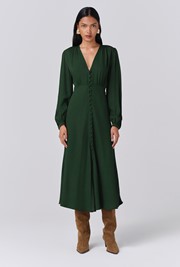 Francesca Crepe Button Through Midi Dress