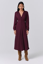 Francesca Crepe Button Through Midi Dress