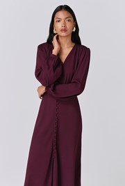 Francesca Crepe Button Through Midi Dress