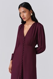 Francesca Crepe Button Through Midi Dress