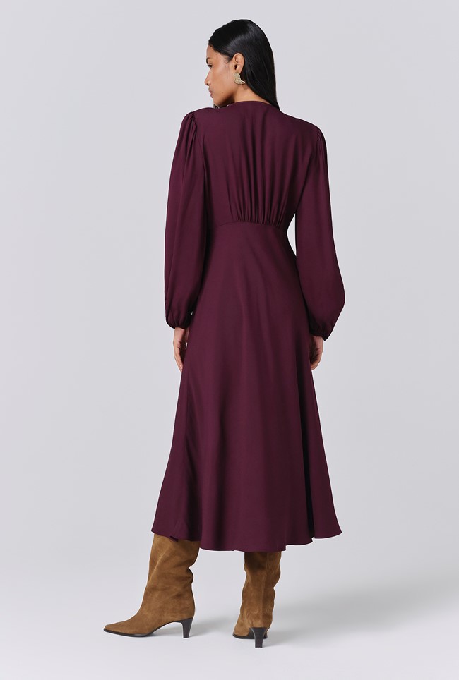 Francesca Crepe Button Through Midi Dress