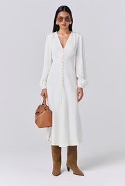 Francesca Crepe Button Through Midi Dress