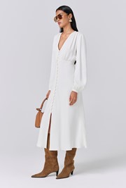 Francesca Crepe Button Through Midi Dress