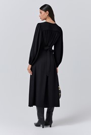 Layla Crepe Tie Neck Midi Dress