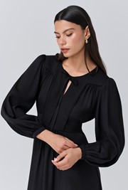 Layla Crepe Tie Neck Midi Dress