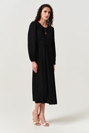 Layla Crepe Tie Neck Midi Dress