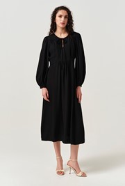 Layla Crepe Tie Neck Midi Dress