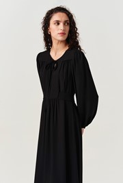 Layla Crepe Tie Neck Midi Dress