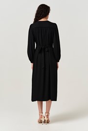 Layla Crepe Tie Neck Midi Dress