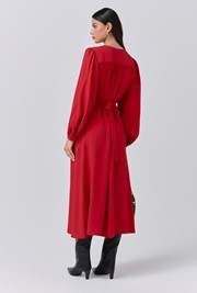Layla Crepe Tie Neck Midi Dress