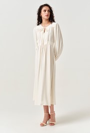 Layla Crepe Tie Neck Midi Dress