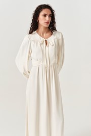 Layla Crepe Tie Neck Midi Dress