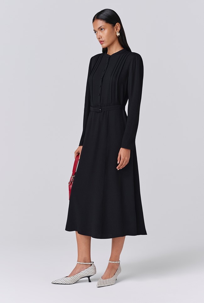 Freya Crepe Belted Midi Dress