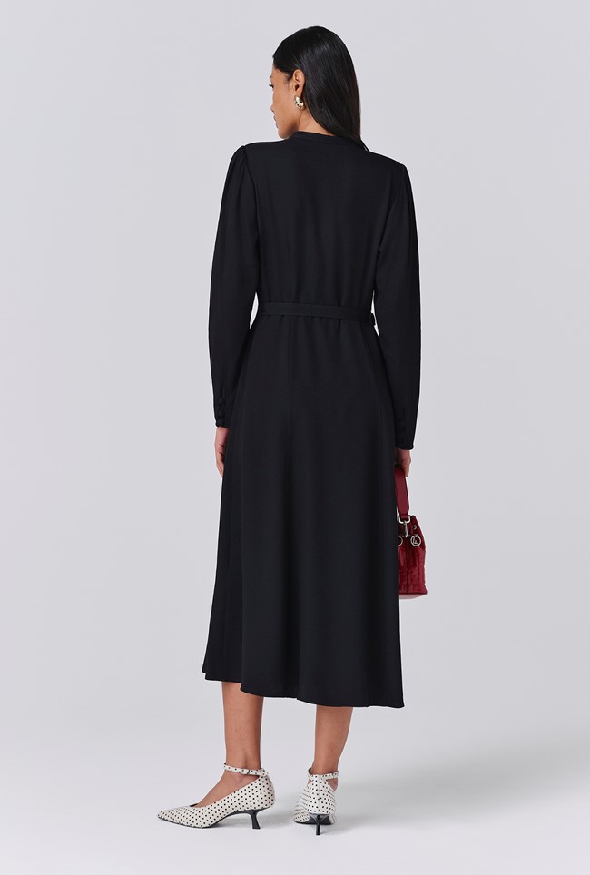 Freya Crepe Belted Midi Dress