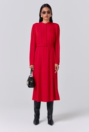 Freya Crepe Belted Midi Dress