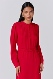 Freya Crepe Belted Midi Dress