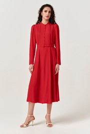 Freya Crepe Belted Midi Dress