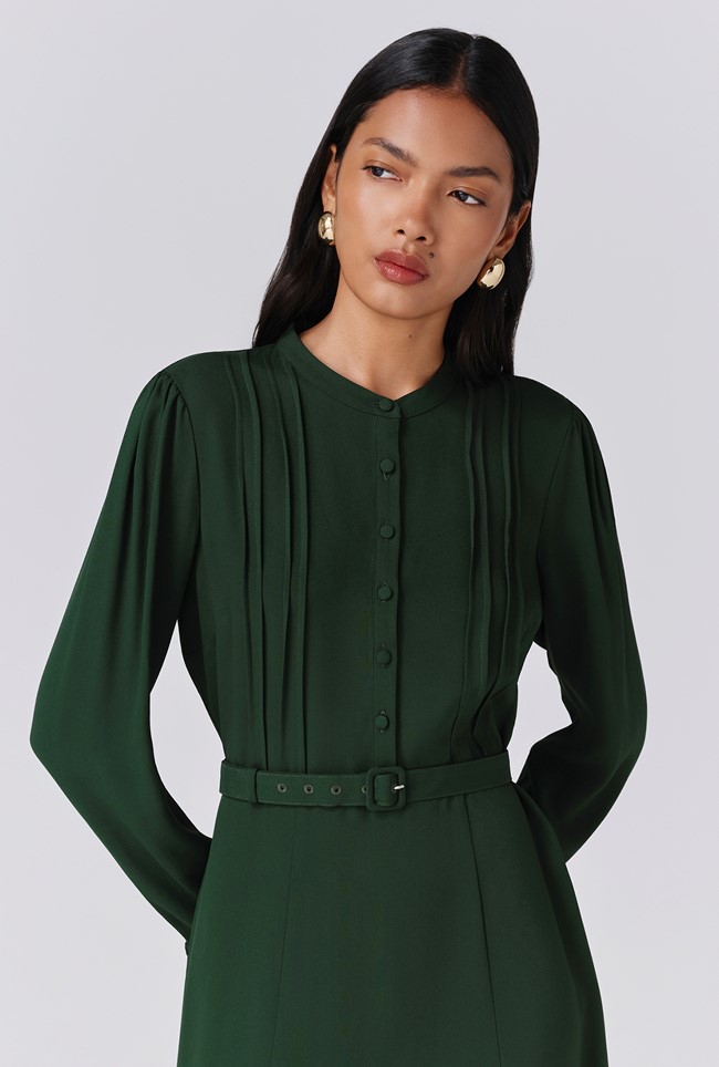 Freya Crepe Belted Midi Dress
