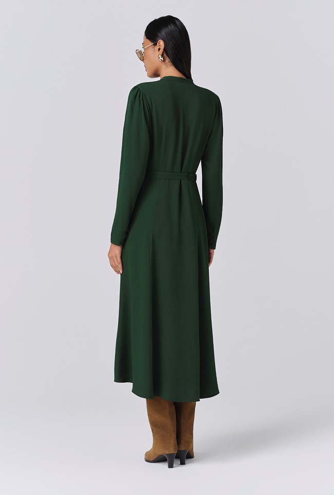 Freya Crepe Belted Midi Dress