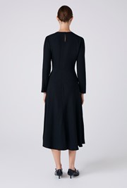 Kiara Crepe Round Neck Midi Dress