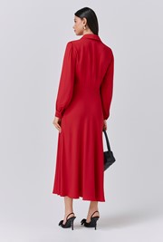 Wendy Crepe Collared Neck Midi Dress