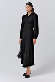 Wendy Crepe Collared Neck Midi Dress